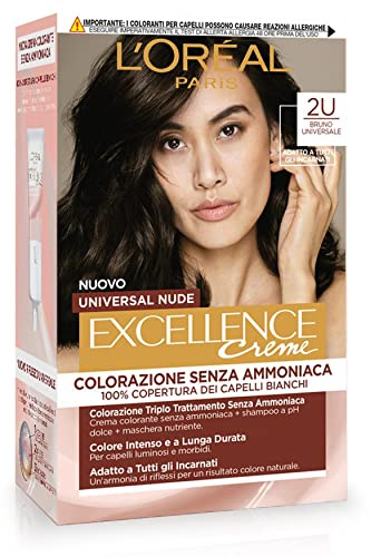 L'Oréal Paris Excellence Universal Nackt Permanente Farbe ohne Ammoniak, mit Universal-Reflexion, geeignet für alle Menschen, Braun 2U