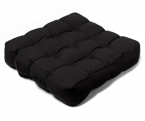 Home Sweet Home UK Adult Quilted Booster Cushion, Portable Breathable 100% Cotton Seat Pad for Car, Office, Home, Chair Cushion for Elderly Post-Operative, Wheelchair & More - 45cm x 45cm