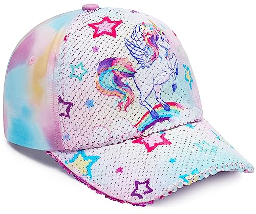 WAWSAM Baseballkapp für Mädchen Pinke Cap Snapback Baseball Cap für Mädchen Einhorn Cap Kinder Baseballkappe Verstellbare Trucker Cap für Kinder