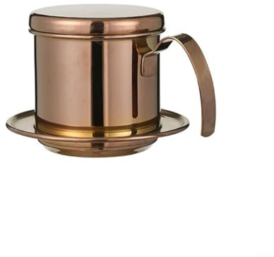 Zoegneer Mokkakanne aus Edelstahl, Mokka-Tropfkanne für eine köstliche Tasse vietnamesischen Kaffee (Roségold)