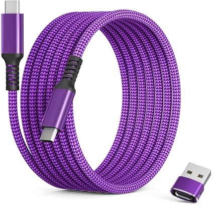 Basesailor 60W Typ C Kabel 1M mit USB A Adapter für iPhone 17 Air, Samsung | USBC PD Schnellladekabel für Apple 17e 16 15 Pro Max,Galaxy S26 S25 S24 Ultra,A54 A53 A73 A72,Z Flip Fold 6 5,Note,M34 M53