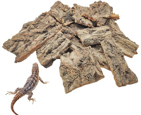 VCEPJH Reptile Bark Bedding,1 LB Natural Cork Bark for Reptiles Flat Cork Wood Terrarium Substrate Tank Supplies for Snake Spiders Bearded Dragons Hermit Crabs Geckos