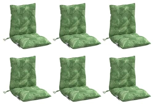 vidaXL Niedriglehner-Auflagen 6 STK. Blattmuster Oxford-Gewebe