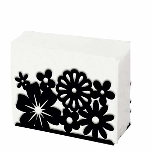 SUPERDANT Portatovaglioli Da Tavolo Portarotolo In Metallo Nero Dispenser Flora Portatovaglioli da Cocktail Da Tavola Porta Tovaglioli Verticale per Cucina Caffetteria Sala Da Pranzo