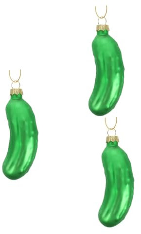 ABOOFAN Gurke Tannenbaum 3st Gurke Anhänger Weihnachtsbedarf Weihnachtsdekoration Urlaub Baumschmuck Gurkendekor Kinder Weihnachtsdeko Cute Decor Weihnachtsbaum Dekorationen Für Weihnachtsfeiern Glas