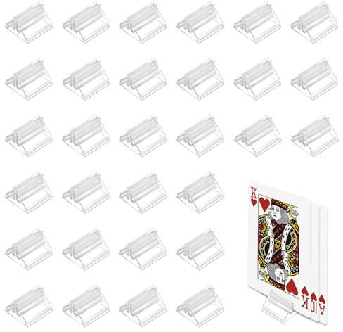 Makoto Nobu 50 Stück Acryl-Namenskartenständer, Klare Namenskartenständer, Riangle Spielkartenhalter, Präsentationsständer, Kartenständer für Karten, Fotos, Memos, Bilder Display