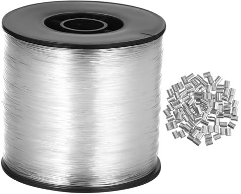 Lurrose Nylon Angelschnur Transparent Hochreißfeste Monofilament Angelschnur Für Angeln Schmuck Basteln Dekoration Mit Aluminiumhülsen