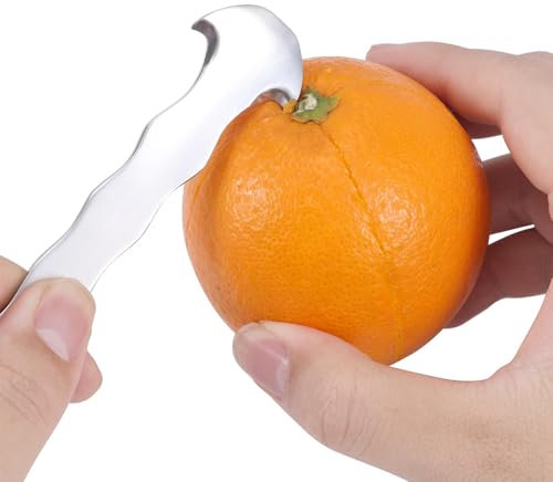 BOXOB 2 Peladores de Naranjas de Acero Inoxidable, Pelador Cítricos Todo en Uno Herramienta Práctica para Pelar Naranjas Mandarinas Limones y Pomelos
