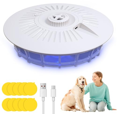 Trappola per pulci per appartamento, trappola per pulci con 10 dischi adesivi e 4 modalità di illuminazione, Omnidirezionale trappola per pulci per soggiorno, cucina, camera da letto
