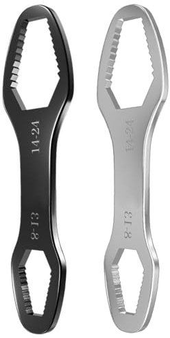 Juego de 2 llaves universales multifuncionales portátiles de 8 a 24 mm de doble extremo para reparaciones automotrices y domésticas