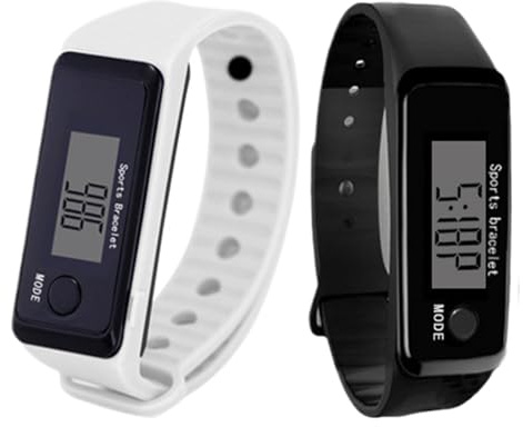 Pedometer Watch - 2 Pack Simple Step Counter Watch for Walking, Rechargeable Waterproof Step Tracker with LED Display, Fitness Tracker for Men, Women, Kids, Adults, Seniors, Running, Training, Sports