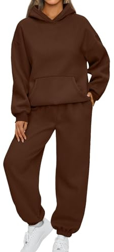 Generisk träningsoverall dam vinter sportdräkt oversize joggingdräkt varm outfit casual hemmadräkt mode loungewear enfärgad tvådelad bekväm tracksuit joggingset dam