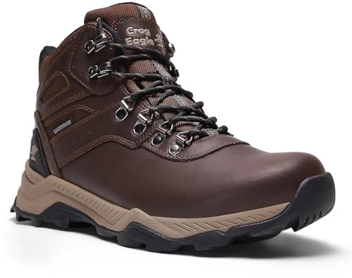 CragEagle Men's Hiking Boots Waterproof Ankle High Lightweight Outdoor Trails Trekking Mountaineering Camping Shoes (0, Brown, /, Adult, Men, 8.5, Numeric, US Footwear Size System, Medium)