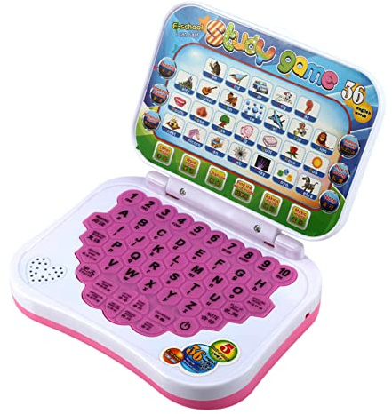Cryfokt Jouet D'étude d'apprentissage éducatif Bilingue, Jeu D'ordinateur Portable pour Bébés Enfants, Jeux de Mélodie de Musique d'apprentissage des Langues de L'alphabet, Conception Compacte