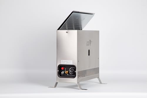 Gazcamp Propangas-Heizung bis 2,0 kW/h - Tragbar, Outdoor, Gewächshaus - Edelstahl - 2000 W, 2500 W, 2 kW - Einstellbares Thermostat (7°C - 32°C) - Bodenmontage, Wandmontage