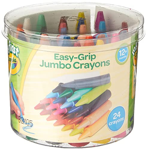 CRAYOLA MyFirst Jumbo Crayons - Assorted Colours (Pack of 24), Easy-Grip Colouring Crayons Perfect for Toddlers Hands, Ideal for Kids Aged 12+ Months
