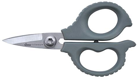 Clauss 18475 True Professional Kevlar Schere, 4, 5 cm Titanium Bonded Carbonstahlklingen, Glasfaserverstärkter Griff, Grau, 15, 4 cm