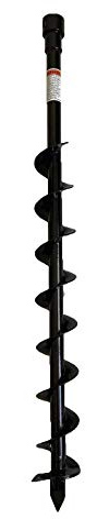GardenTrax Earth Auger Spiral Drill Bit 3” x 36”, Post Hole Digger with 7/8 Drive Drill