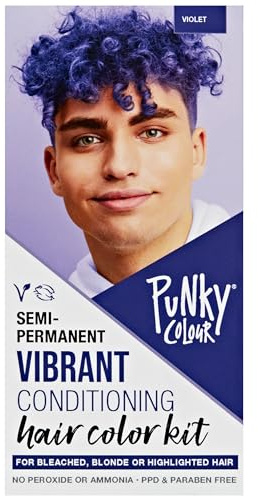 Punky Colour Box Kit Violet Semi Permanent Hair Color - Vegan, Cruelty-Free Conditioning Hair Dye, Lasts Up to 35 Washes