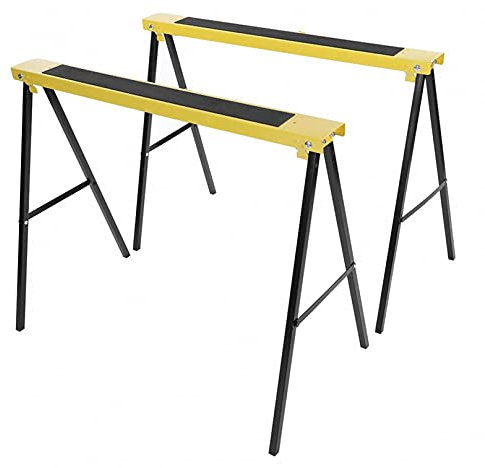 RONGJJ Caballo De Sierra Plegable De 2 Piezas, Caballete De Acero Resistente, Soporte De Barras De Metal Doble, Banco De Trabajo, Soportes De Caballete Antideslizantes, Soporte De Trabajo