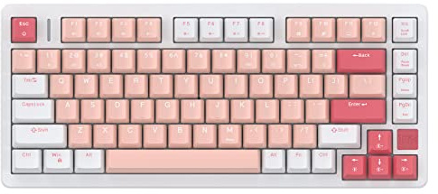 IROK FE75Pro Wireless Mechanical Keyboard, RGB Hot Swappable Customizable Backlit, Portable TKL 70% Gaming Keyboard, Bluetooth/2.4G/Wired for Windows PC Gamers- White/Red