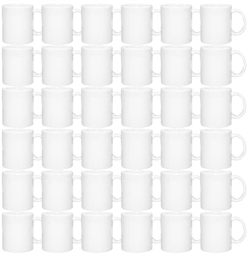 MR.R Set of 36 Sublimation Blanks Dishwasher White Ceramic Coffee Mugs 11oz Blank Ceramic Classic Drinking Cup Mug for Milk Tea Cola Water