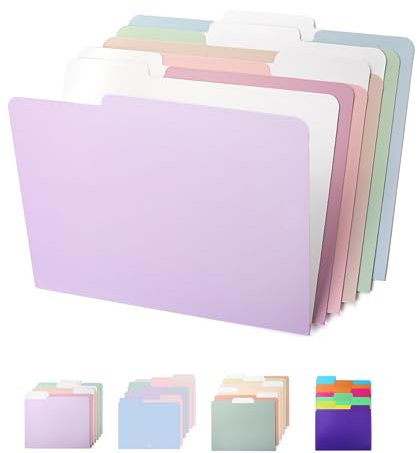 Mr. Pen- File Folders, 18 Pack, Morandi Colors, 1/3-Cut Tab, File Folders Letter Size, Colored File Folders