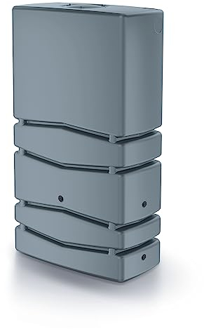YourCasa Regentonne Eckig 350 Liter [Aqua Silo] XXL Regenfass mit Öffnung und Deckel - platzsparende moderne Form - Frostsicher aus Kunststoff - Regenwassertonne - Regenwassertank Garten Schmal (Grau)