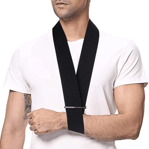KDJXZ Arm Sling Sling Arm Sling for Shoulder Injury Sling for Arm Support Arm Slings for Broken Wrist Suitable for Men and Women One Size Fits All Immobilizer Supports Wrist Elbow Arm Injury(Black)