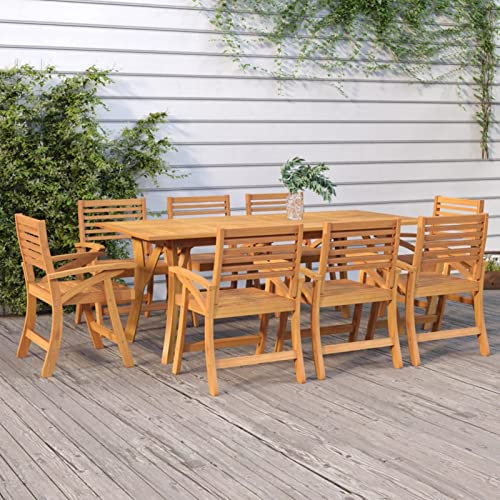 Chaduof Gartentisch, Tisch Garten, Balkontisch, Mehrzwecktisch, Buffettisch, Biertisch, Flohmarkttisch, Bierzelttisch, 200x90x75 cm Massivholz Akazie