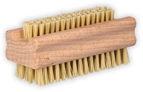 ToolSpace Spazzola per la Mano in Legno - Faggio Spazzolina per Pulizia Unghie Mani e Piedi - Dura Spazzolino Doppiafaccia con Setole Naturale per Manicure Pedicure e Corpo - Spa Massaggio Accessorio