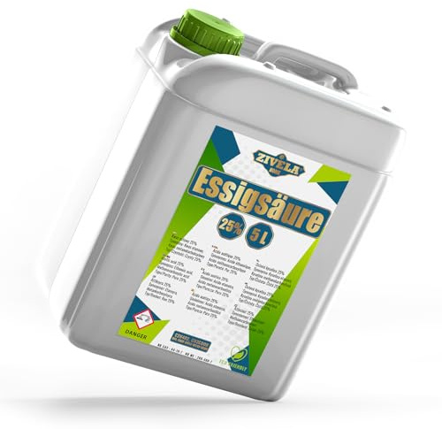 5L Essigsäure 25% Premium Qualität - Der sanfte Allrounder für Ihren Haushalt! | 5L Essigsäure 25% Lebensmittelqualität Made in Europe