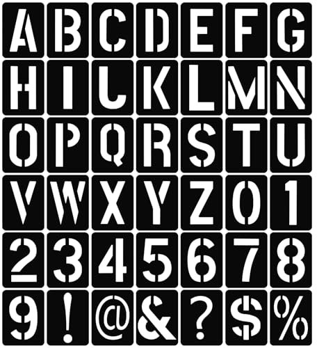 TPTGIAR 42 Stück Schablone Buchstaben Set, Wiederverwendbare Buchstaben Schablone, Kunststoff Schablonen Buchstabens, Waschbare Schriftschablone für Holzschilder Malerei DIY und Handwerk