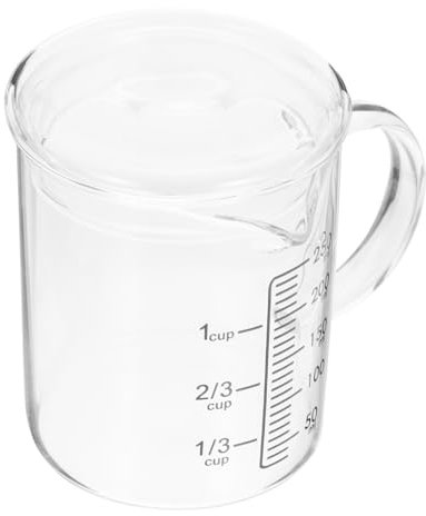 Cabilock Glas Messbecher Mit Deckel Hitzebeständig Mit Skala Und Anti-scald Griff Dickwandig Für Küche Backen Und Flüssigkeiten Wie Milch Saft Öl Geeignet