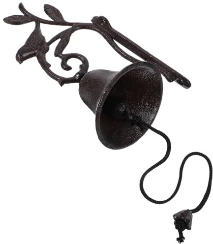 HOMSFOU Retro Türglocke Aus Gusseisen Handbetriebene Gartenklingel Für Terrasse Cottage Und Eingang Vintage Gartendeko Mit Einzigartigem Design Für Haus Und Garten Langlebig Und