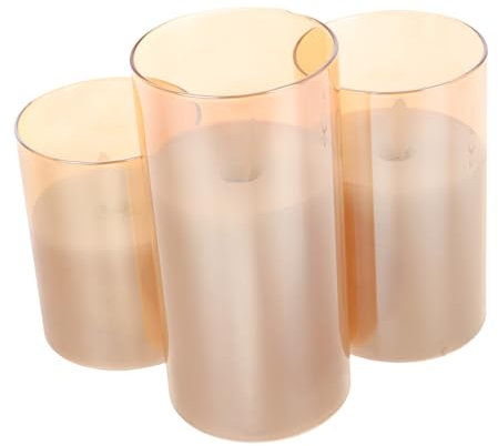 SHINEOFI 3 Pezzi LED senza Candela Lampadario Flickering con Luce per Decorazioni Natalizie e Matrimoni Funzionamento Batteria Design Elegante e Sicuro