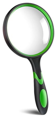 EVINYEP 5X Vergrößerungsglas Handlupe für Senioren - 100MM Echtglas Leselupe-Linse für Bücher, Zeitungen, Insektenbeobachtung, Hobbys und Wissenschaft, Blau