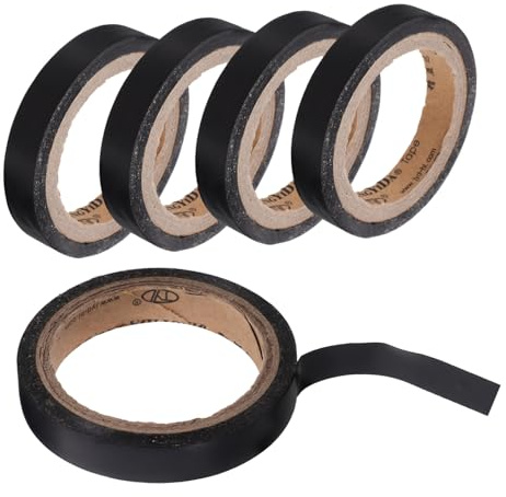 Healifty 5 Rouleaux Ruban Grip Antidérapant Transpirant pour Raquette de Tennis et Badminton Absorption Sueur Portable et Résistant Noir Protection et Confort pour Poignées et Canne