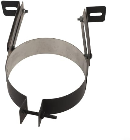 Entgoinggo Adjustable Stainless Steel Chimney Pipe Wall Bracket, 12.5cm | Heavy Duty, Flue Liner Support Clamp, Rustproof, Wall Mount Hanger with Screws