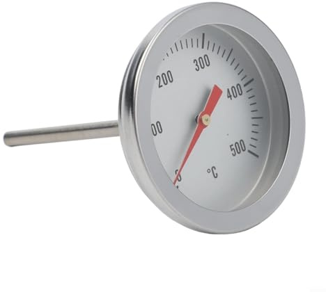 LumoCheefy Oven Thermometer up to 500 °C for Pizza Oven and Wood Oven, Stainless Steel Oven Thermometer with 70 mm Sensor and M8 x 14.5 mm Thread, Heat Resistant Grill Thermometer Replacement Part