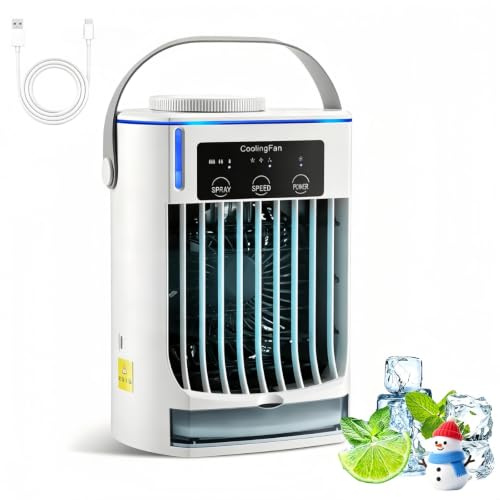 CoolBreeze Pro 2.0 Ventilador De Agua Portátil Con Niebla, 3 Velocidades, Con Tanque De Agua De 500ml