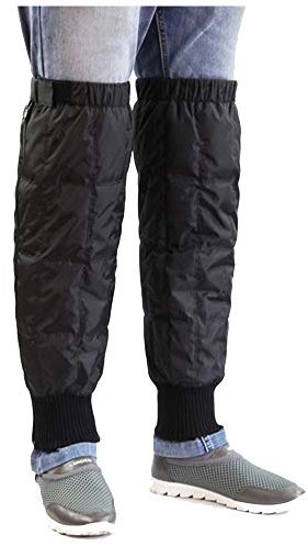 Insun Unisex Radsport Beinlinge Wasserdicht Winddicht Daunen Beinstulpen Motorrad Anti Schnee Ein Paar Schwarz Polyester gefüttert XL Länge 54cm