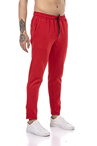RED BRIDGE Pantalone da Uomo Joggers Pants Chino Rosso S