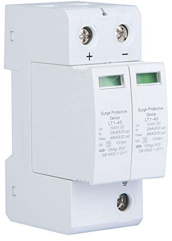 LANTRO JS Scaricatore di sovratensione DC 1000V, 2P 40KA Dispositivo di protezione contro sovratensioni, Fotovoltaico parafulmine scaricatore a bassa tensione,Protezione contro i fulmini domestico
