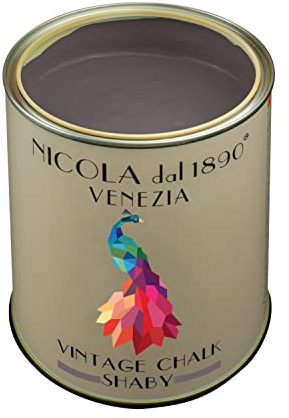 Vernice Vintage Chalk Shabby a Base di Acqua, per Interni ed Esterni, Aspetto Opaco, Made in Italy, Colore Venezia - Formato 0,25 lt