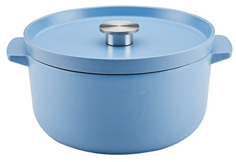 KitchenAid Enameled Cast Iron Dutch Oven/Casserole, 6 Quart, Blue Velvet
