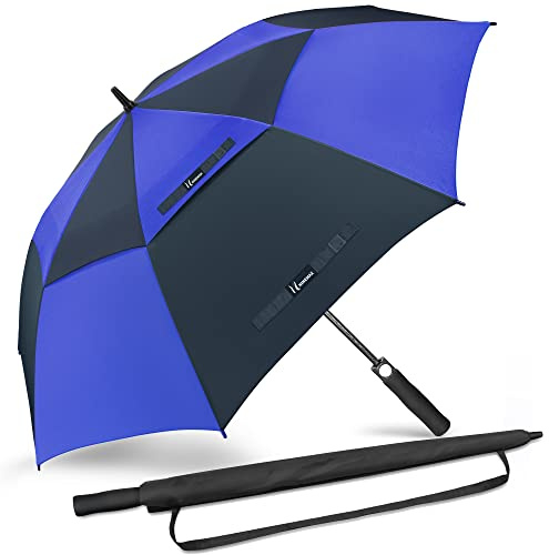 NINEMAX Golf Regenschirm Groß Sturmfest XL/XXL,Großer Regenschirm Sturmfest | Stabil Golfschirm Gross für Herren Damen 2 Personen