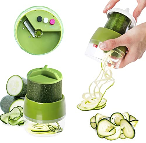 Vegetable Spiralizer Slicer Zucchini Veggie Potato Carrot Salad Kitchen Chopper Cutter Julienne Shredder & Peeler, 2 Pcs