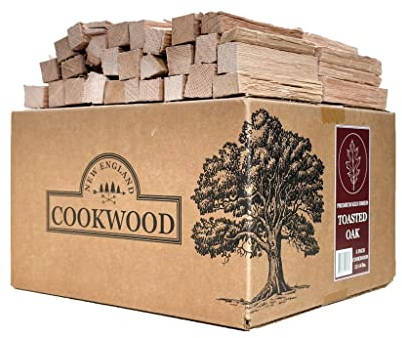 Toasted Oak 12,7 cm Universal Kochen Brennholz – 6,4 kg ~ 1000 cuin Premium ofengetrocknetes Kochholz für Grills, Smoker und Ooni, Solo, Bertello Pizzaöfen (rote und weiße Eiche Hartholz)