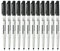 TWOHANDS 12 Pcs Marcatore Permanente Punta ultra Fine (0.5 mm), Pennarelli Indelebil Waterproof Neri, Cancelleria Casa e Ufficio, 21618